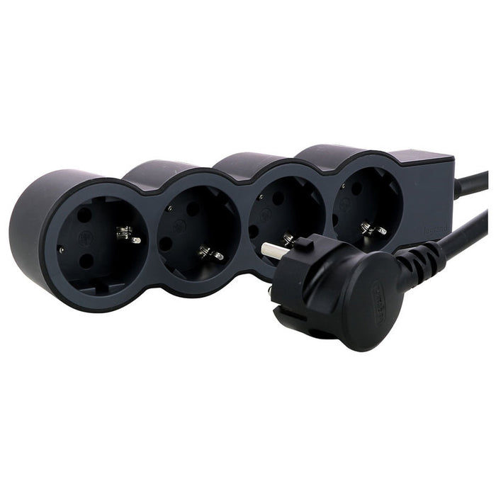 POWER SUPPLY BLACK/DARK GRAY LEGRAND 4 SOCKETS / 1.5 M. 694553