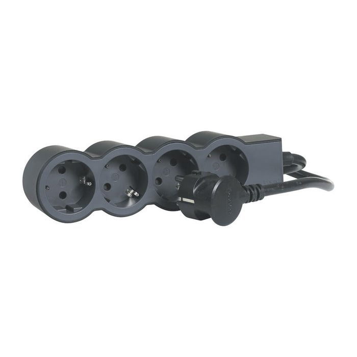 POWER SUPPLY BLACK/DARK GRAY LEGRAND 4 SOCKETS / 1.5 M. 694553