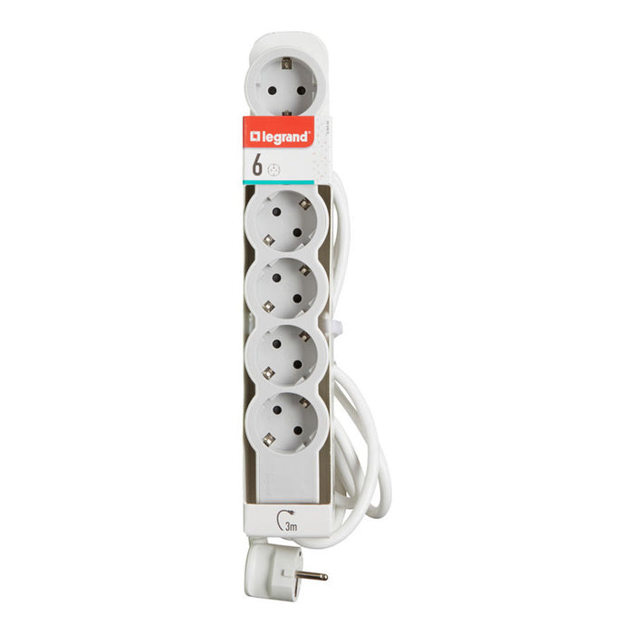 POWER SUPPLY WHITE/LIGHT GRAY LEGRAND 6 SOCKETS / 3 M. 133040