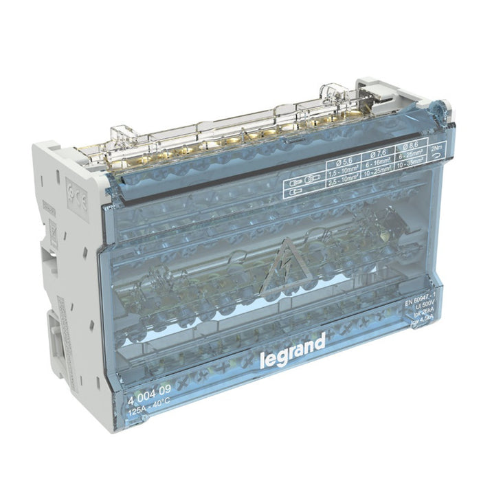 EIGHT-MODULE DISTRIBUTION BOARD WITH DISTRIBUTION BARS 125A 4P LGR 400409 LEGRAND