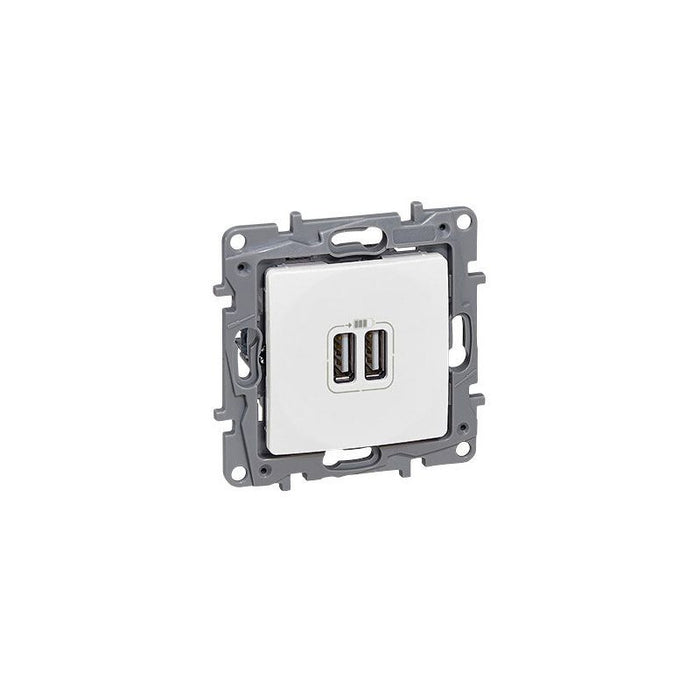 DOUBLE USB CHARGING SOCKET WHITE LEGRAND NILOE