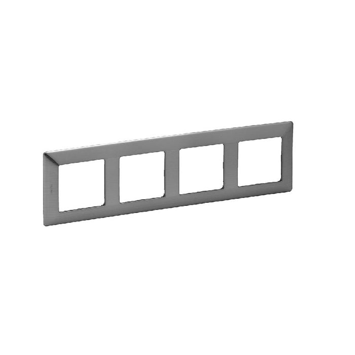 VALENA LIFE LEGRAND QUAD FRAME - STAINLESS STEEL