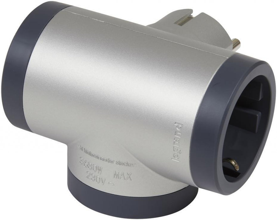 Socket adapter Legrand 694524 suko 3x with USB A+C aluminum