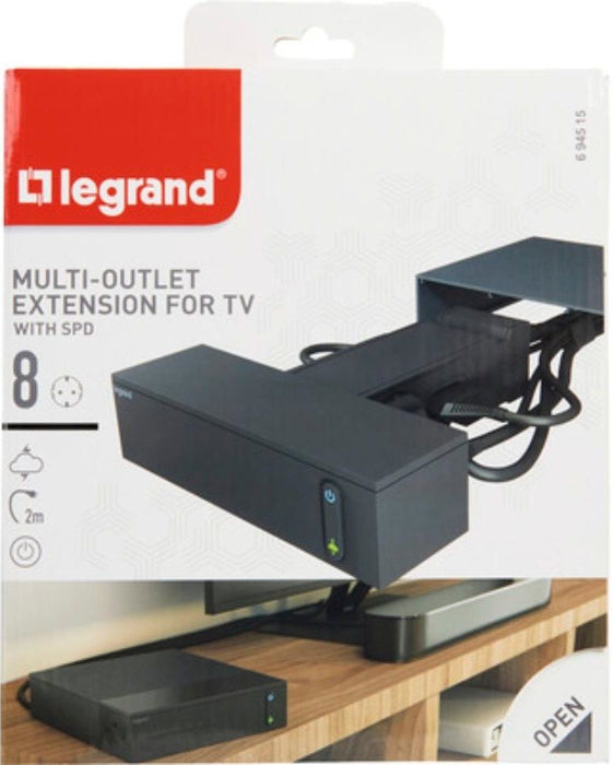 SPLITTER FOR TV AREA 4x2P+E and 4x2P LEGRAND - BLACK