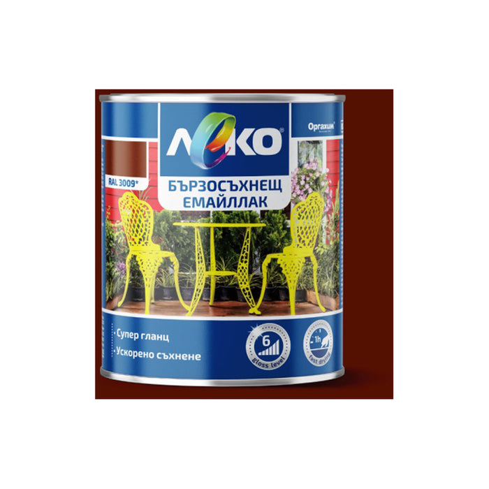 FAST DRYING ENAMEL RAL 3009 2.5 L LEKO