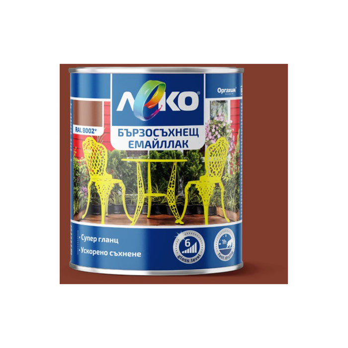 FAST DRYING ENAMEL RAL 8002 2.5 L LEKO