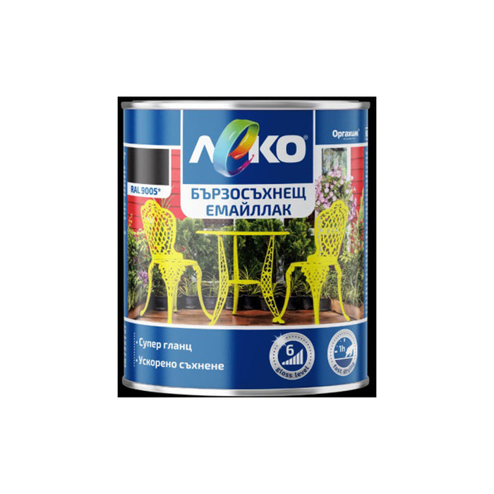 FAST DRYING ENAMEL RAL 9005 2.5 L LEKO