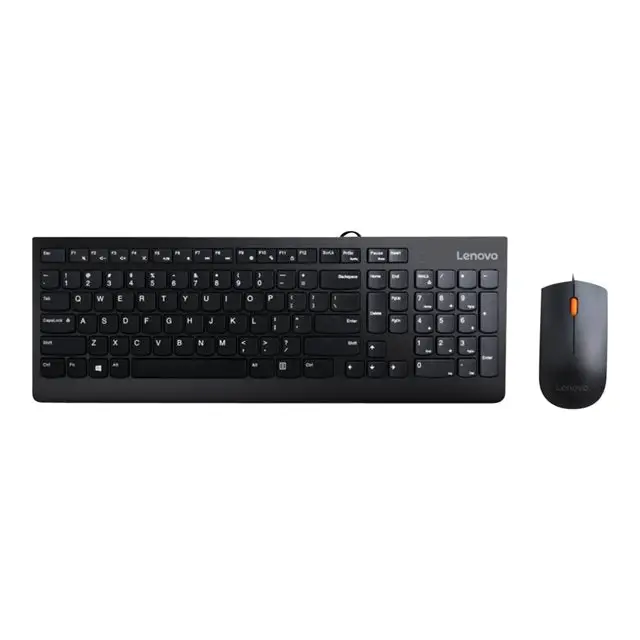 Lenovo 300 keyboard Mouse included Universal USB QWERTY US English Black - Мишка и клавиатура - кабелни<<<Мишка и