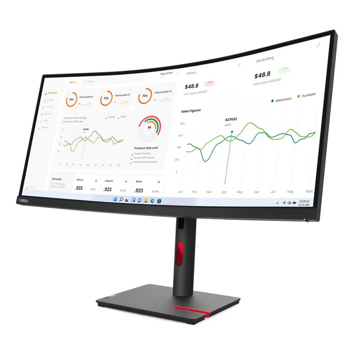 LENOVO ThinkVision T34w-30 34inch VA 3440x1440 21:9 60Hz 350cd/m2 4ms HDMI DP (P) - LCD