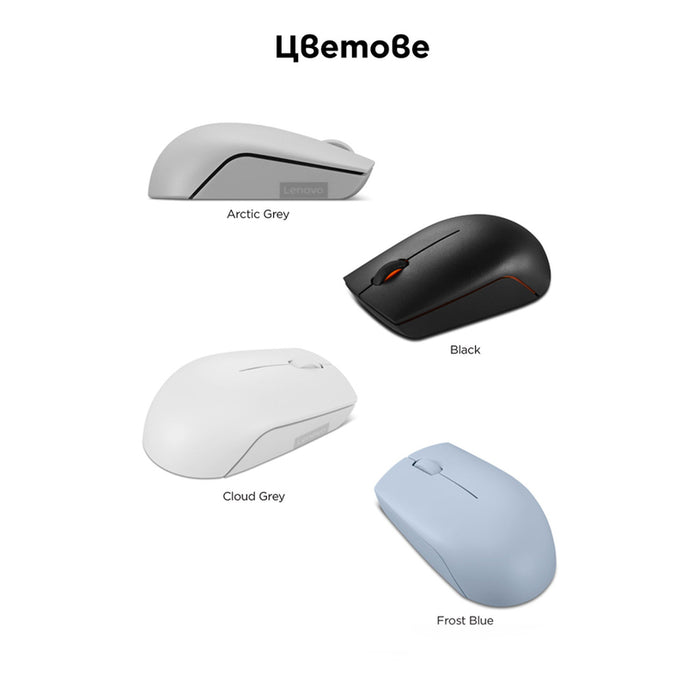 Wireless Mouse LENOVO 300 Cloud Gray GY51L15677 Wireless Compact Mouse