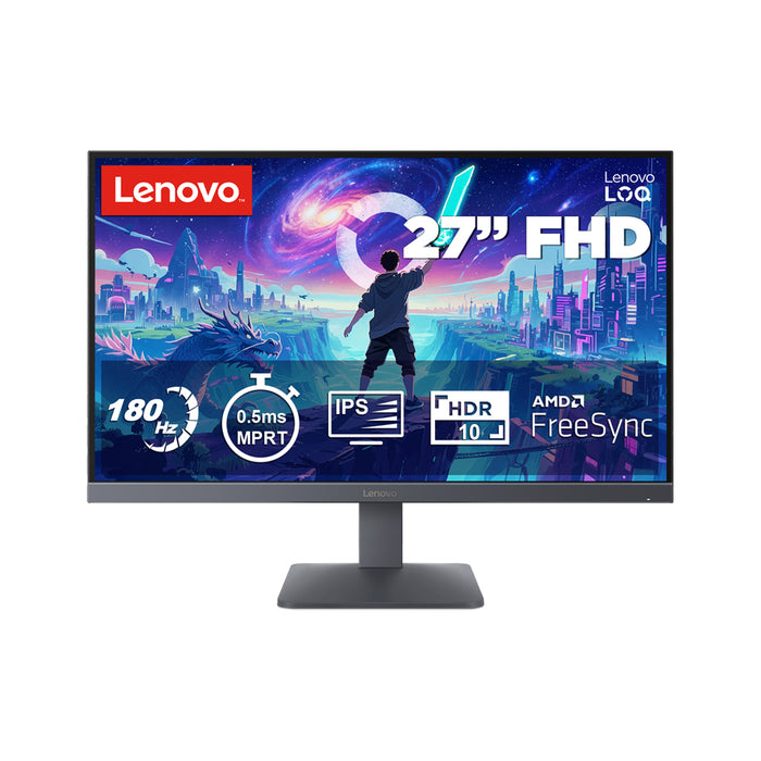 Monitor LENOVO LOQ 27Q-10 0.233 mm, 178°/178°, IPS, 27.0 ", 68.6 cm, 2560x1440, 180.00 Hz, HDMI, DisplayPort, LUNAR GRAY