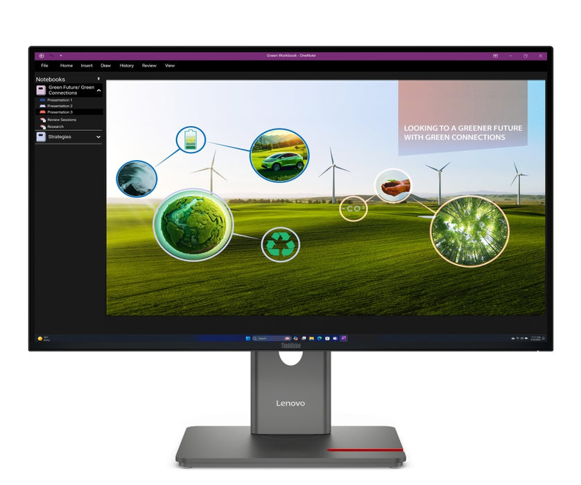Lenovo ThinkVision P27q-40 27" IPS, WLED, 2560x1440, 16:9, 4ms, 24Hz - 120Hz, 350 cd/m2, 1500:1, HDMI, DP, 3x USB-A , 1x USB-C, 1x USB-B, Tilt, Swivel, Pivot, Height Adjust Stand