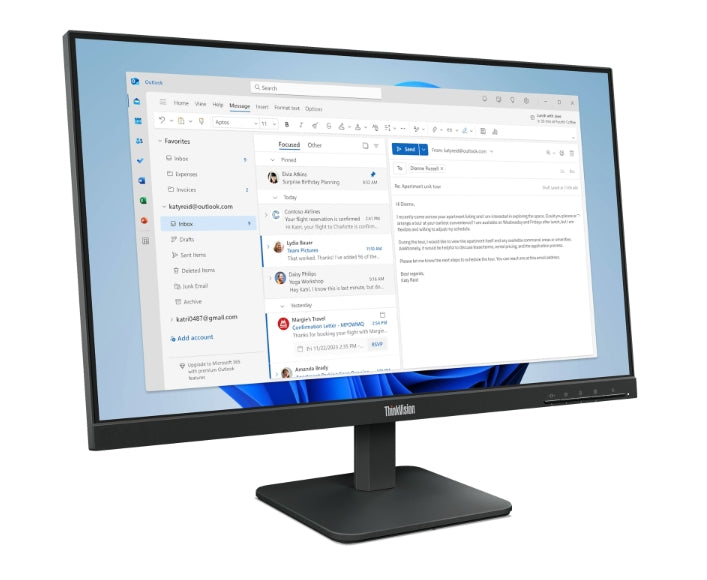 Lenovo ThinkVision S24-4e 23.8" IPS WLED, 1920x1080, 16:9, 4ms, 100Hz, 250 cd/m2, 1300:1, HDMI, VGA, Tilt