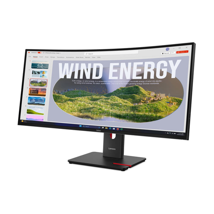 LENOVO ThinkVision T34WD-40 LED monitor curved 34inch 3440x1440 UWQHD 120Hz VA 300cd/m2 3000:1 HDR10 4ms HDMI DisplayPort USB-C 3y
