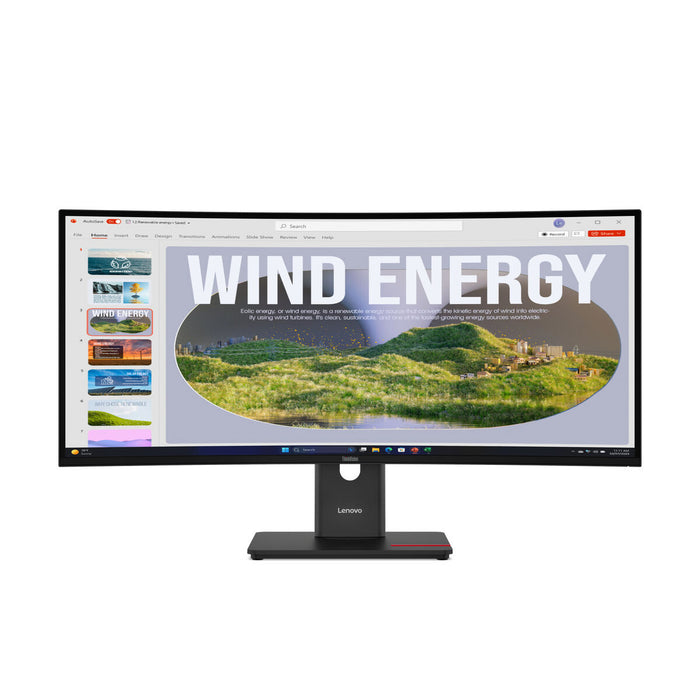 LENOVO ThinkVision T34WD-40 LED monitor curved 34inch 3440x1440 UWQHD 120Hz VA 300cd/m2 3000:1 HDR10 4ms HDMI DisplayPort USB-C 3y