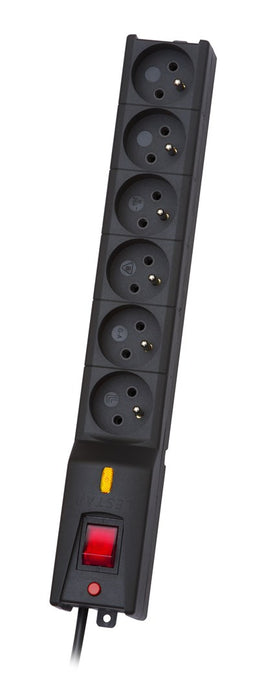 LESTAR LX 610 G-A, surge protector, 1.5m, black 6 AC outlet(s) 230 V