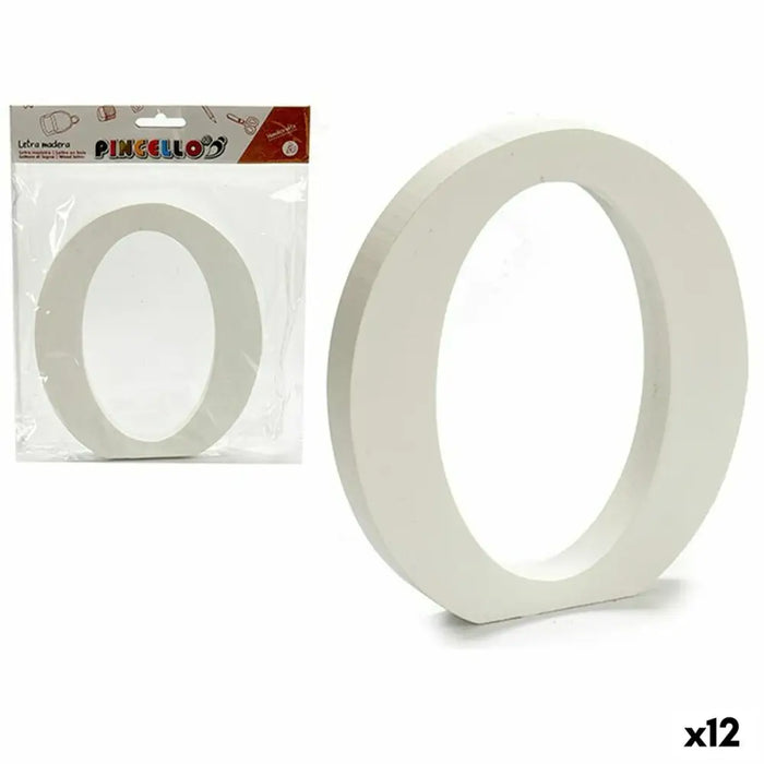 Letter Pincello O White Wood 1,8 x 21 x 17 cm (12 Units) - Декорация и Осветление<<<Дом Градина<<<BigBuy&&&Други