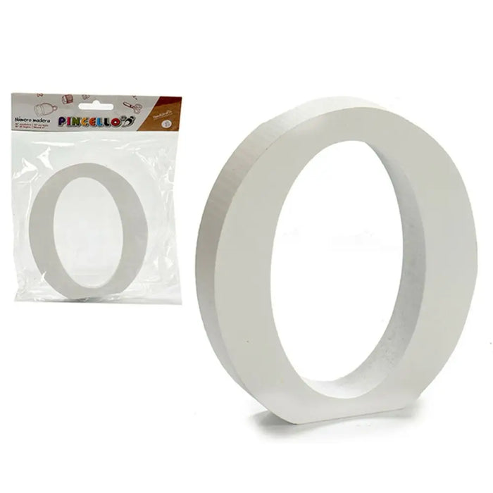 Letter Pincello O White Wood 2 x 16 x 14,5 cm (24 Units) - Декорация и Осветление<<<Дом Градина<<<BigBuy&&&Други