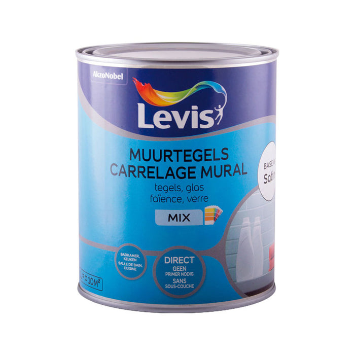 WATER-BASED PAINT FOR WALL TILES SATIN BASE W 1 L LEVIS