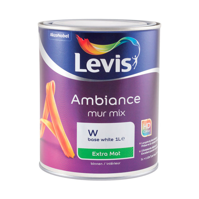 INTERIOR ACRYLIC PAINT WASHABLE WITH MATTE FINAL EFFECT LEVIS AMBIANCE MUR EXTRA MAT MIX