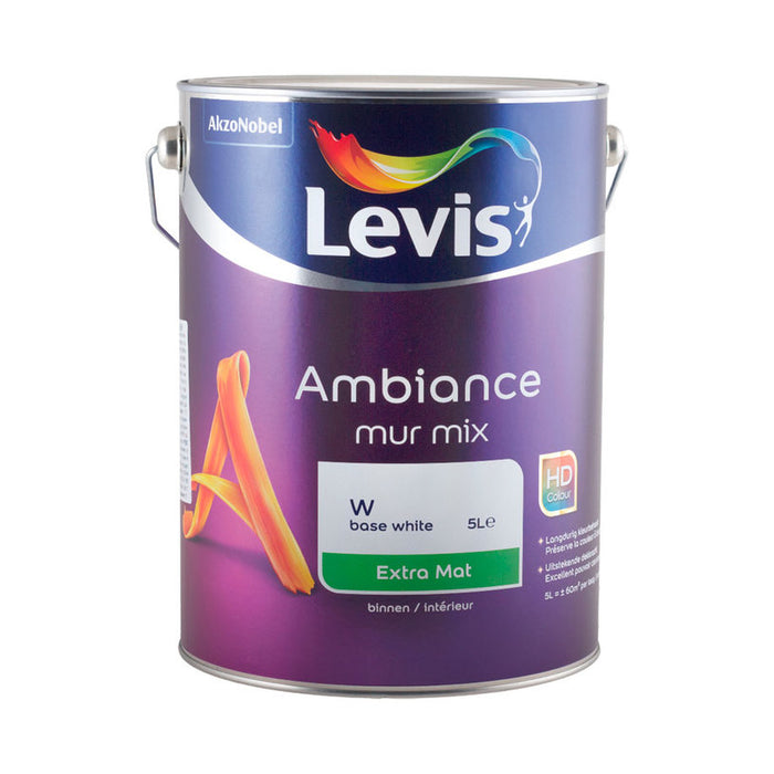 INTERIOR ACRYLIC PAINT WASHABLE WITH MATTE FINAL EFFECT LEVIS AMBIANCE MUR EXTRA MAT MIX