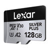 Set of 2 Lexar High-Performance Silver Plus microSDXC 2x128GB memory cards + adapter