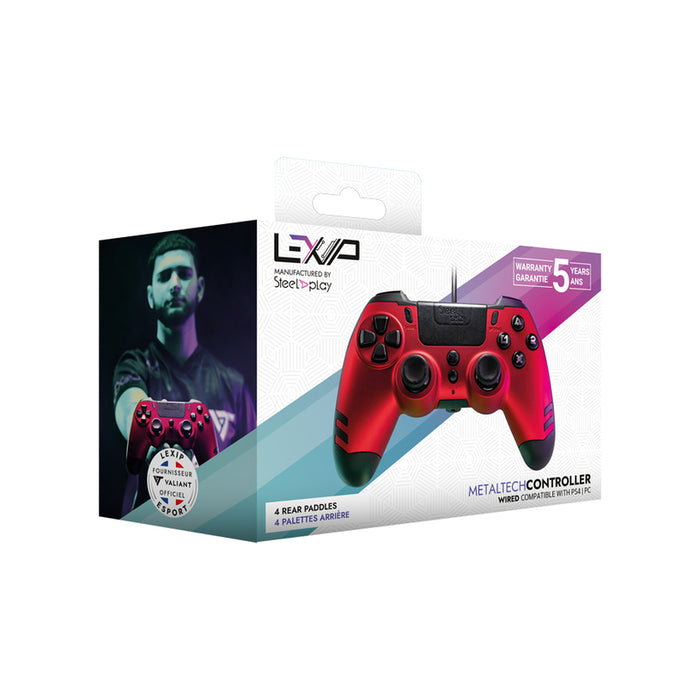 SteelPlay Metaltech Wired Joystick - Ruby Red Slim (PS4)