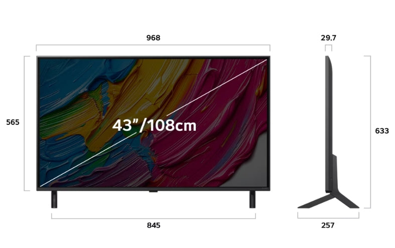TV LG 43QNED80A3A, 43", 4K Ultra HD AI QNED80, Smart TV, WEBOS (2025)