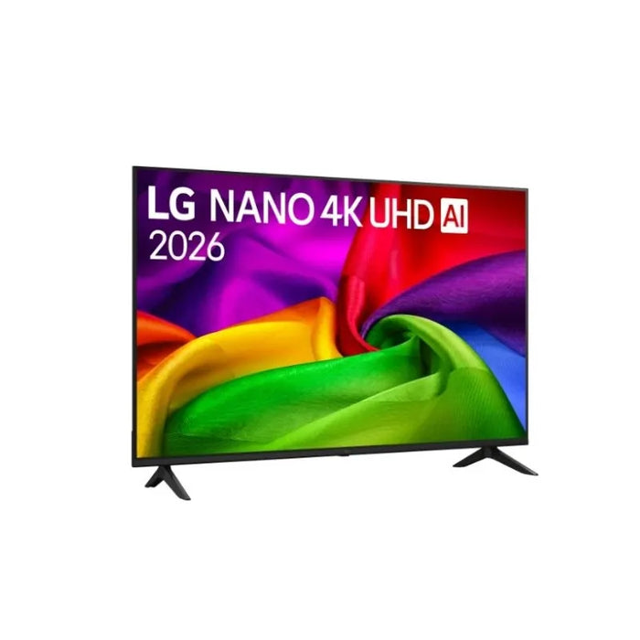LG 55NU800B3LA, 55" 4K HDR UHD, 3840x2160, DVB-T2/C/S2, AI Alpha 7, HDR 10, webOS 26, ThinQ AI, VRR, ALLM, HGiG, WiFi, Clear Voice, 4K Super Upscaling, Bluetooth 5.3, Hdmi e-ARC, CI, LAN, AirPlay2, AI Sound Pro, Google Cast, 2 Pole stand, Black