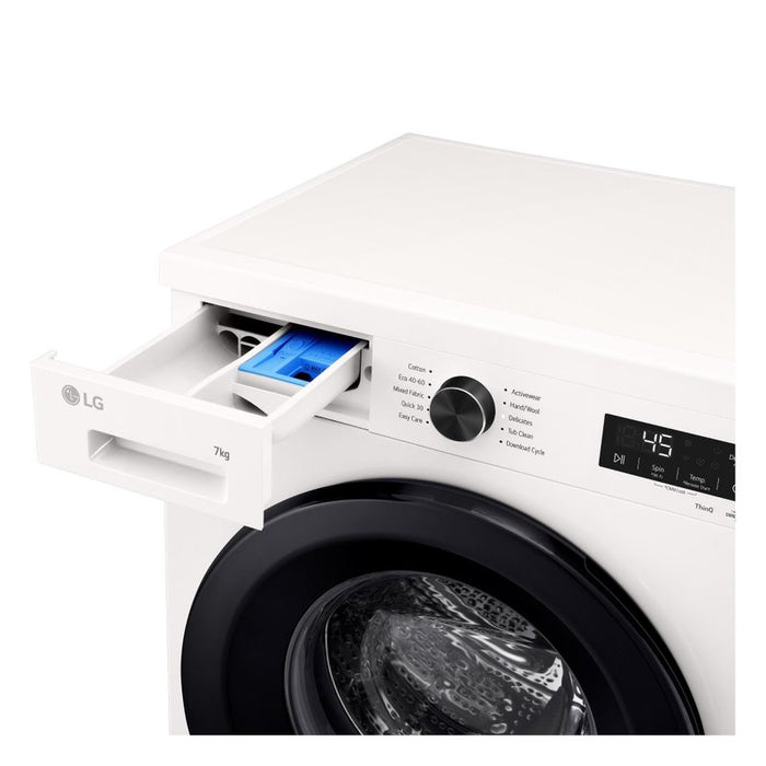 Washing machine LG F2X10S7NWK, 1200 rpm, 7.00 kg, A, White