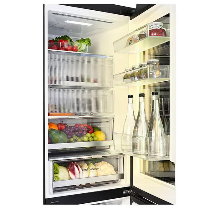 Refrigerator with freezer LG GBG7190CEV***, 349 l, C, No Frost, Black