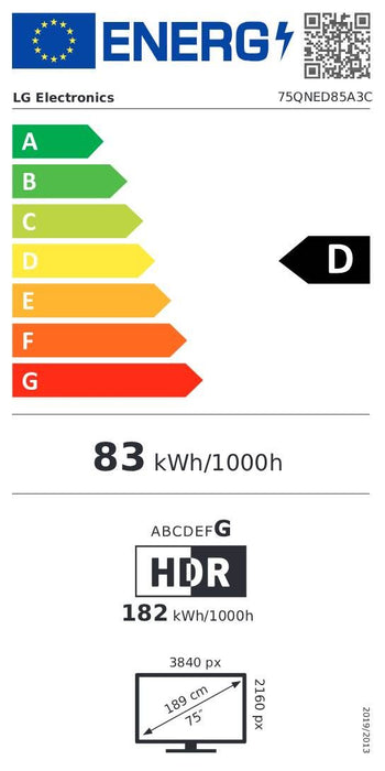 TV LG 75QNED85A3C, 75"(190.5 cm), 4K Ultra QNED evo AI QNED85, Smart TV, WEBOS (2025)
