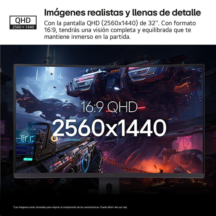 Gaming Monitor LG 32G600A-B Quad HD 32"