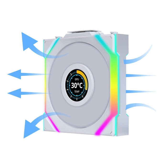 Fan Lian Li UNI FAN SL Wireless LCD Reverse Blade ARGB PWM - 120 mm White