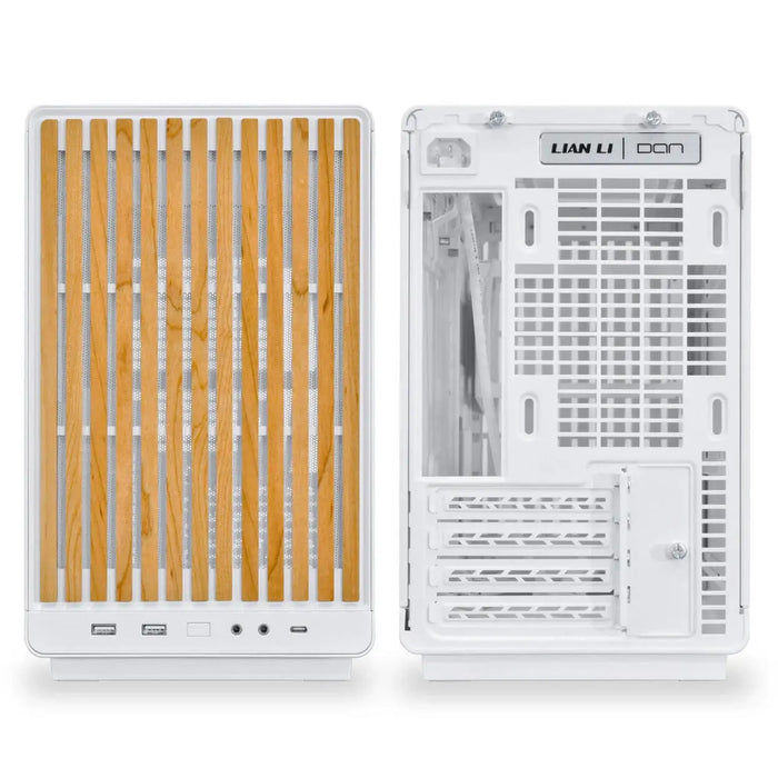 Box Lian Li DAN A3-mATX Wood Edition White, Tempered Glass, Micro Tower