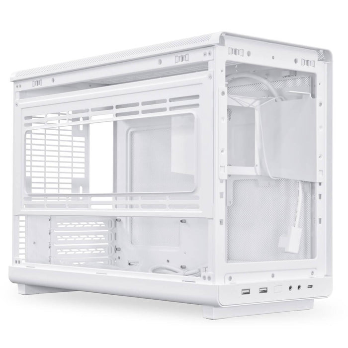Box Lian Li DAN A3-mATX Wood Edition White, Tempered Glass, Micro Tower