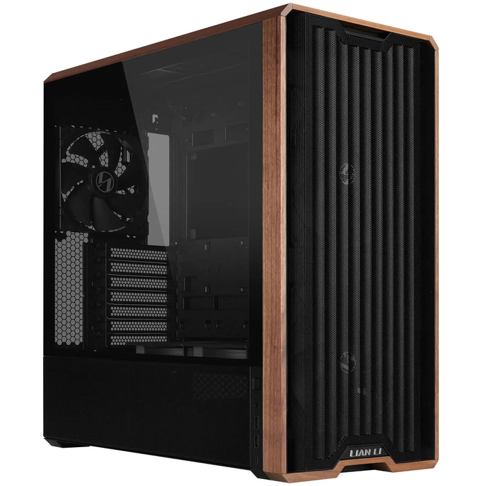 Box Lian-Li LANCOOL 217 Mid-Tower, Tempered Glass, Wood-Black