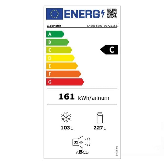 Refrigerator with freezer LIEBHERR CNdgc 5203 Pure NoFrost, 330 l, EasyFresh, 185.5 cm
