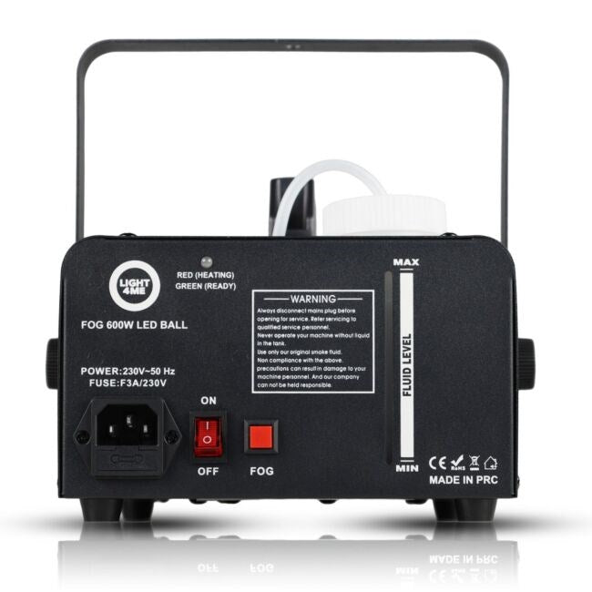 LIGHT4ME Fog 600W LED Ball - smoke and fog machine with backlit smoke effect + disco ball