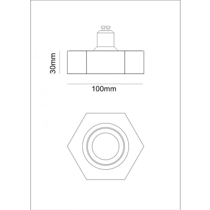 RECESSED MOON GU10 50MM BLACK LIGHTEX NANO