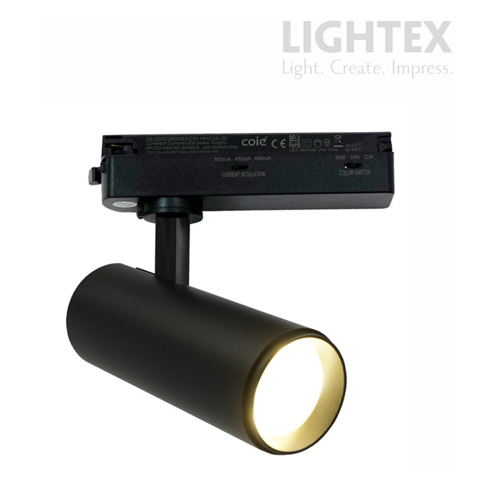 LED SPOT FOR RAIL 16-18-20W 3000-4000-5000K BLACK LIGHTEX TRON