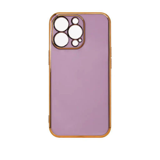 Lighting Color Case for iPhone 12 Pro Max purple gel cover with gold frame - Cell phone cases and covers<<<HurtelXML