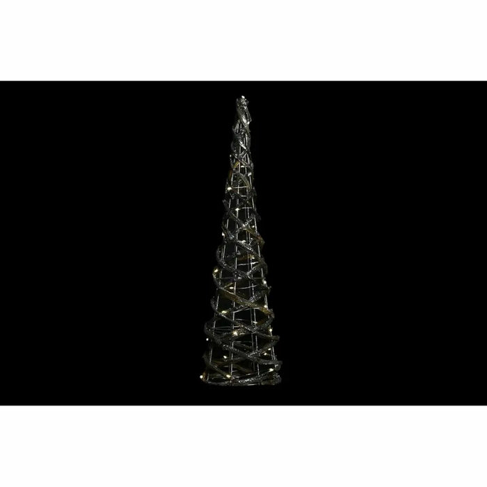 Lighting decoration DKD Home Decor Golden Silver Natural 19 x 19 x 62 cm Cones Christmas AA x 2 not included (2 Units)