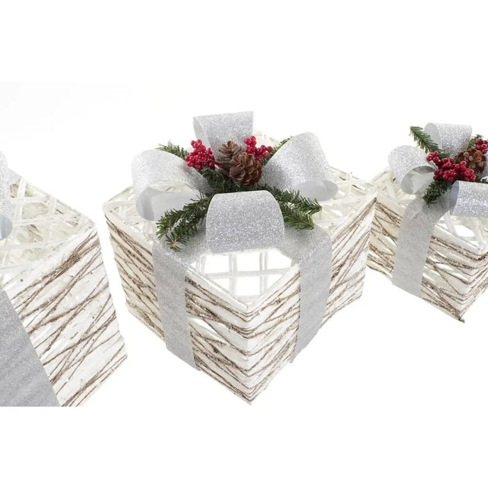 Lighting decoration DKD Home Decor White Silver LED 25 x 25 x 28 cm (3 Pieces) - Декорация и Осветление<<<Дом