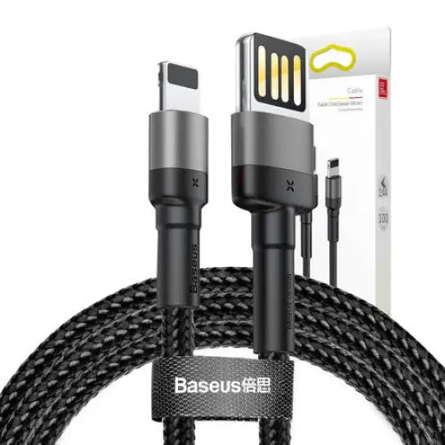 Lightning USB cable (reversible) Baseus Cafule 2.4A 1m (gray-black) - USB to Lightning<<<USB cables<<<GSM