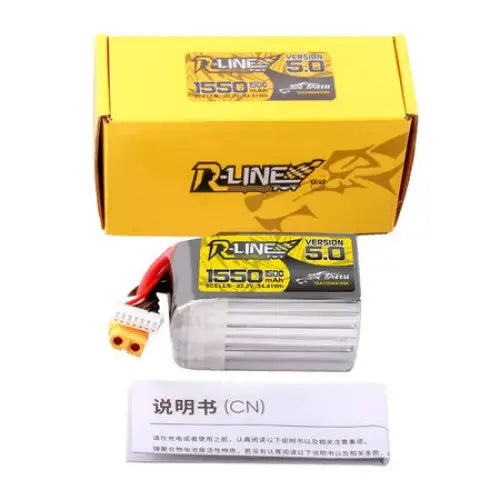 Lipo Tattu R-Line Version 5.0 1550mAh 22.2V 150C 6S battery with XT60 connector - Lithium and NiMH<<<Batteries<<<RC