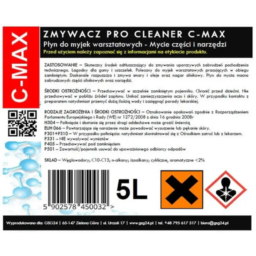 Liquid parts and tools remover for workshop washer PRO CLEANER C-MAX 5L - *Temporary category<<<HurtelXML