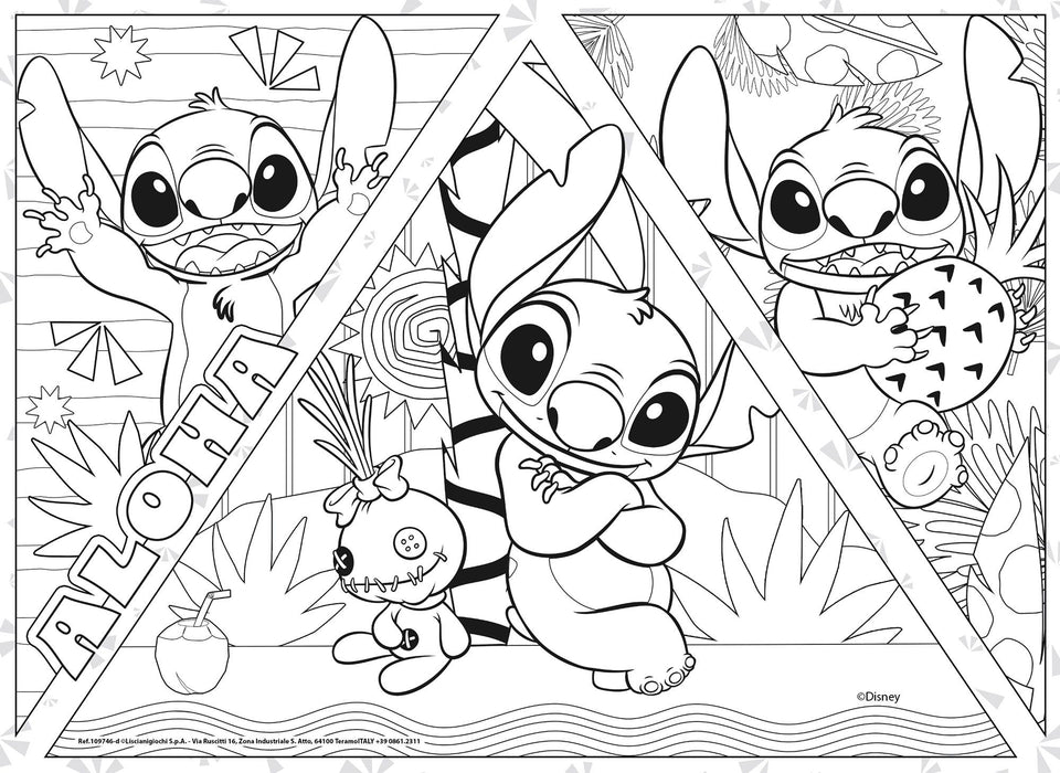 LISCIANI DISNEY PUZZLE DF MAXI FLOOR 4 X 48 STITCH