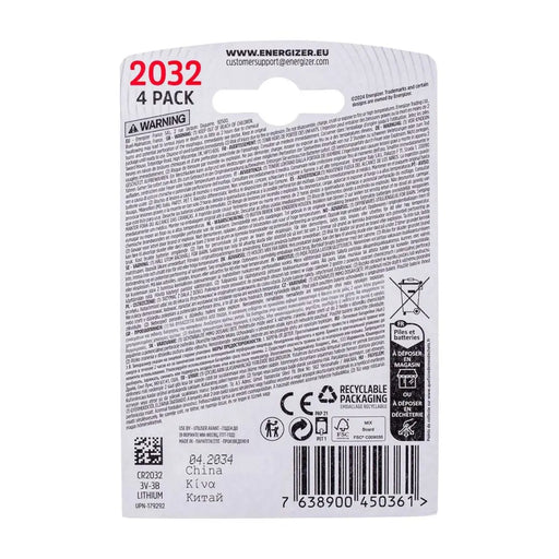 Lithium Battery Energizer 450362 3 V (4 Units) - Алкални батерии<<<Електроника Батерии<<<Компютри|