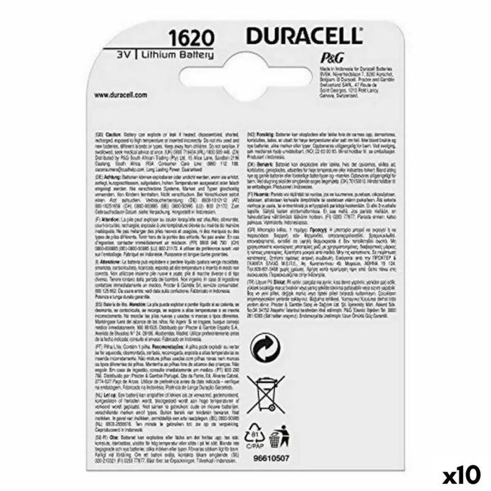 Lithium Button Cell Battery DURACELL 3V (10 Units) - Електроника Батерии<<<Компютри| Електроника<<<BigBuy&&&Алкални